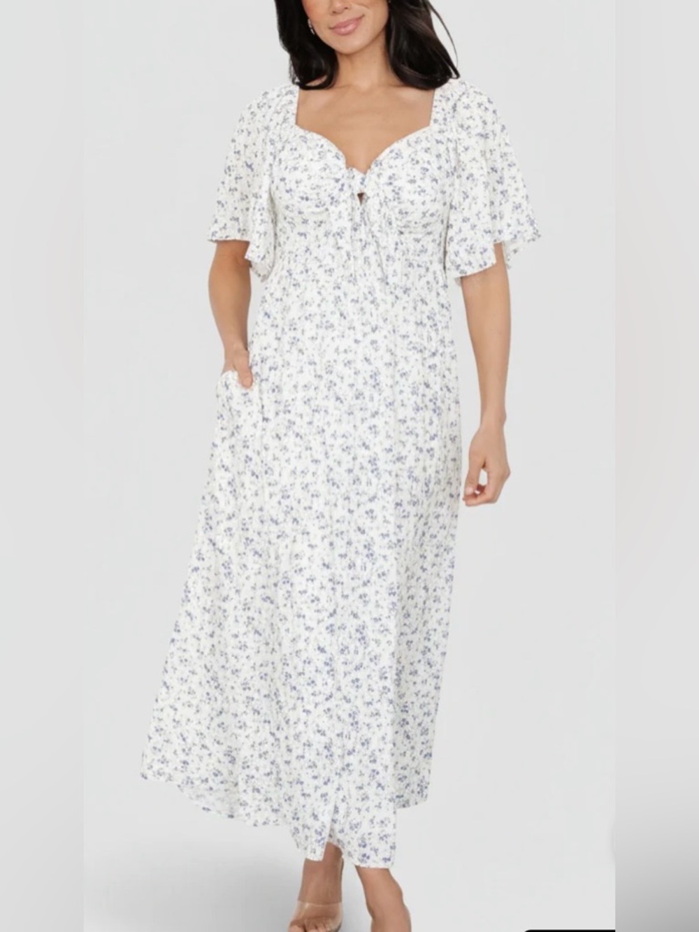 Baltic born Womens Cara Tie Dress Size XL Floral Cottagecore Ethereal Romantic